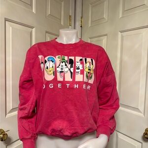 Disney Women's Red Crew Neck Sweater
